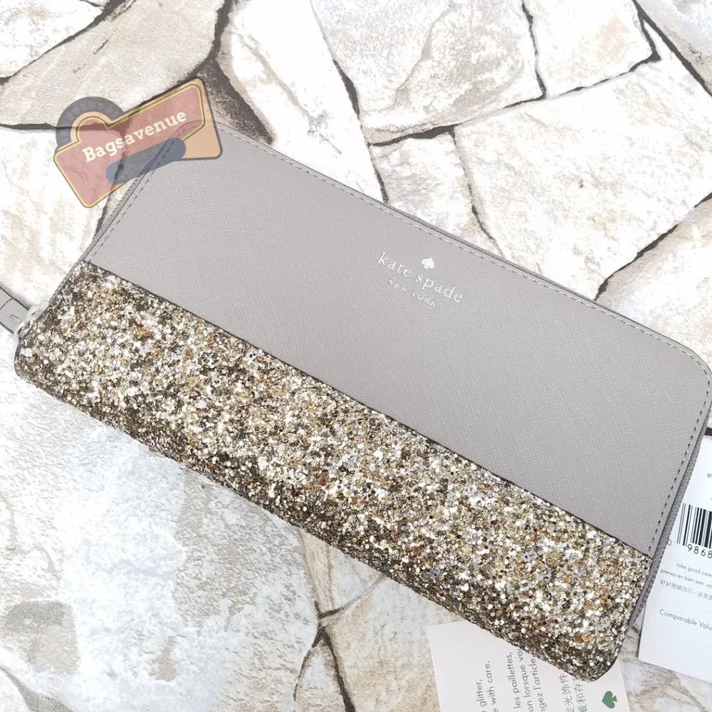 #bagsavenue pvc saffiano greta court neda Grey wallet cityscape Kate Spade - Picture 4 of 10